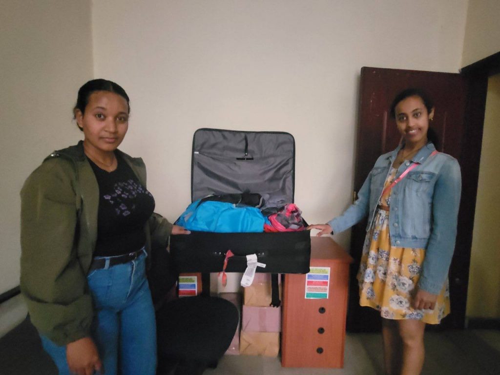 SEDC Secretary, Afomeya Mekonnen and Mekdes habtamu at DDIA office in Addis Ababa